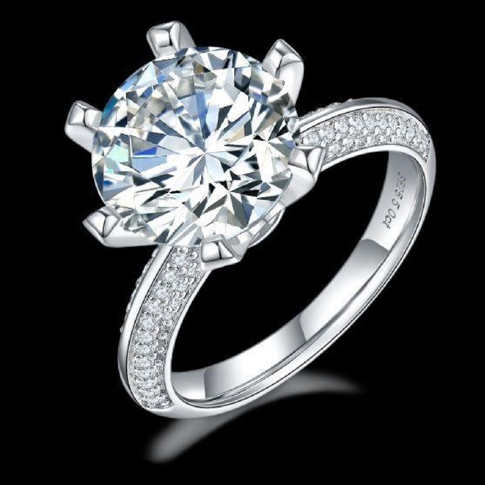 5 carat, flawless, fire moissanite ring